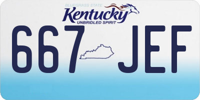 KY license plate 667JEF