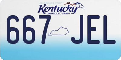 KY license plate 667JEL
