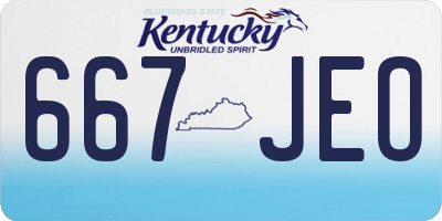 KY license plate 667JEO