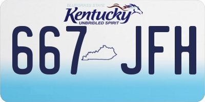 KY license plate 667JFH
