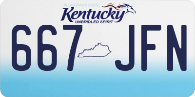 KY license plate 667JFN