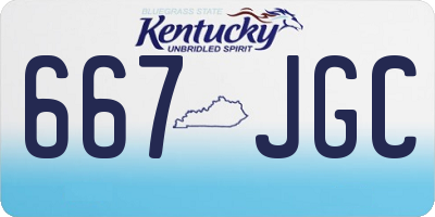 KY license plate 667JGC