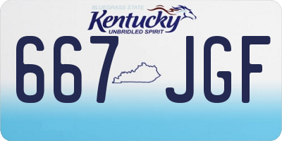 KY license plate 667JGF