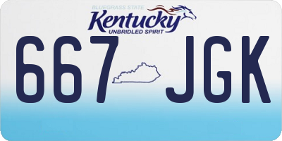 KY license plate 667JGK