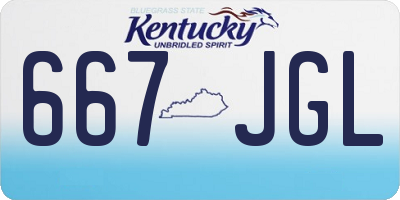 KY license plate 667JGL