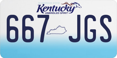 KY license plate 667JGS