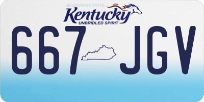 KY license plate 667JGV