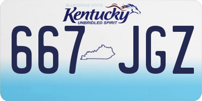 KY license plate 667JGZ