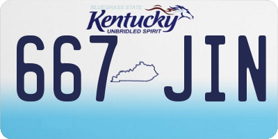 KY license plate 667JIN