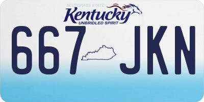 KY license plate 667JKN