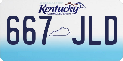 KY license plate 667JLD