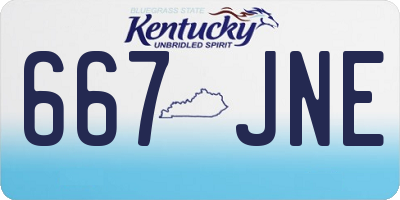 KY license plate 667JNE