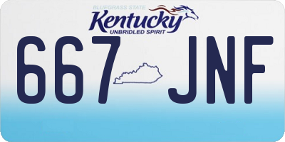 KY license plate 667JNF