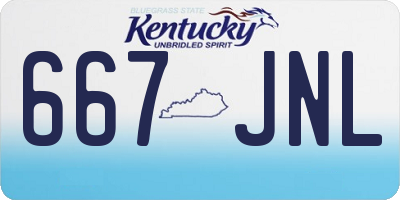 KY license plate 667JNL