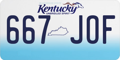 KY license plate 667JOF