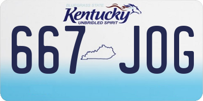 KY license plate 667JOG