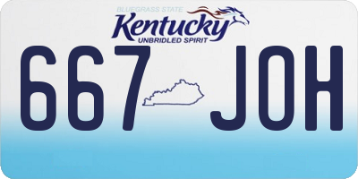 KY license plate 667JOH