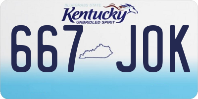 KY license plate 667JOK