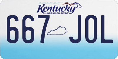KY license plate 667JOL