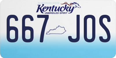 KY license plate 667JOS