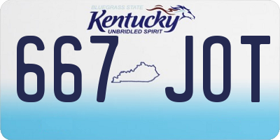 KY license plate 667JOT