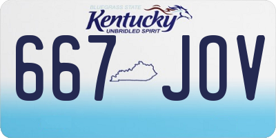 KY license plate 667JOV