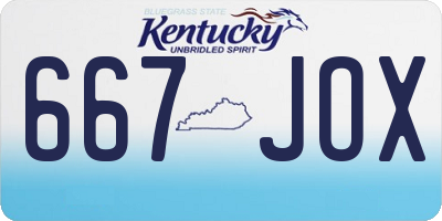 KY license plate 667JOX