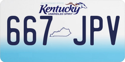 KY license plate 667JPV