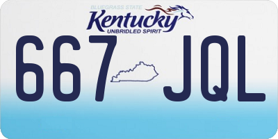 KY license plate 667JQL