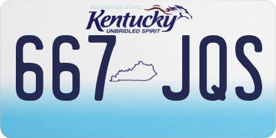 KY license plate 667JQS