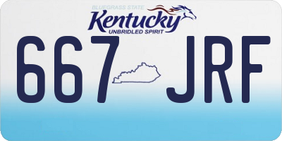 KY license plate 667JRF