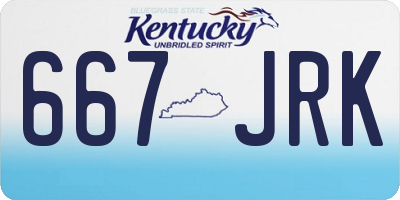 KY license plate 667JRK