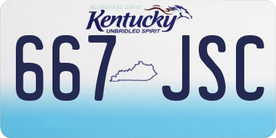 KY license plate 667JSC