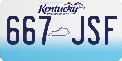KY license plate 667JSF