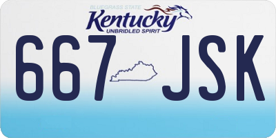 KY license plate 667JSK
