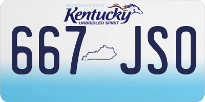 KY license plate 667JSO