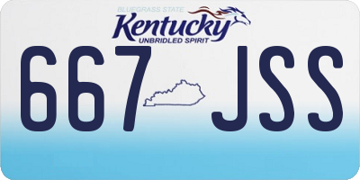 KY license plate 667JSS