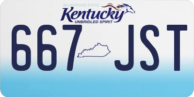 KY license plate 667JST
