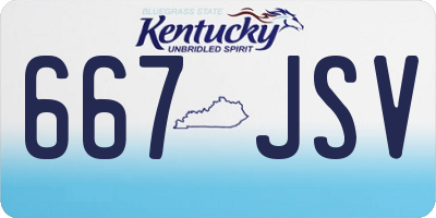 KY license plate 667JSV
