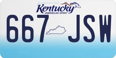 KY license plate 667JSW