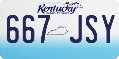 KY license plate 667JSY