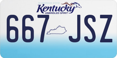 KY license plate 667JSZ
