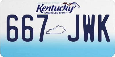 KY license plate 667JWK