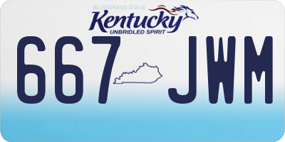 KY license plate 667JWM