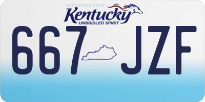 KY license plate 667JZF