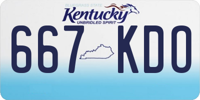 KY license plate 667KDO