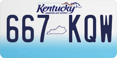 KY license plate 667KQW