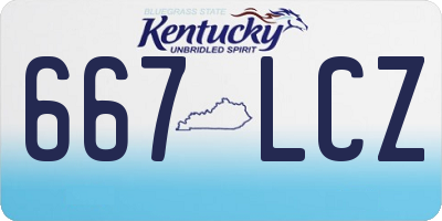 KY license plate 667LCZ