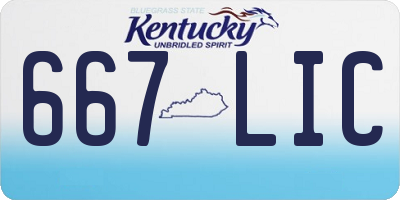 KY license plate 667LIC