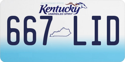 KY license plate 667LID